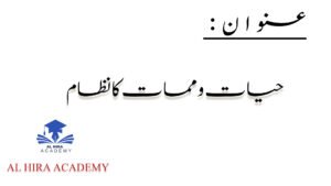 حیات و ممات کا نظام