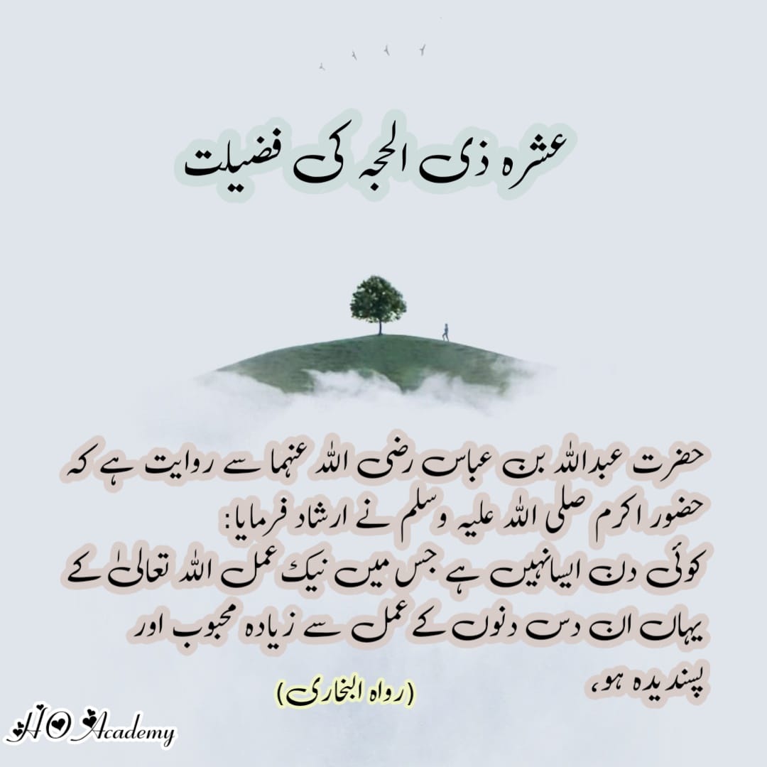 عشرہ ذی الحجہ میں کرنے کے کچھ کام