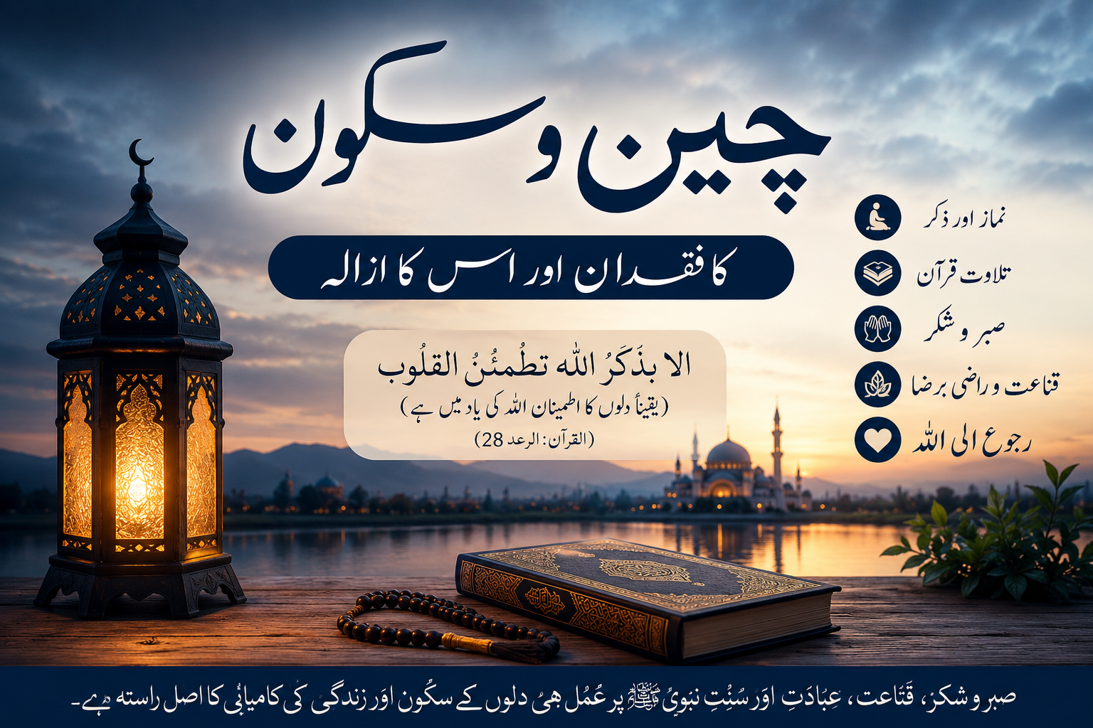 چین و سکون کا فقدان اور اس کا ازالہ | ذہنی و قلبی سکون کیسے حاصل کریں؟