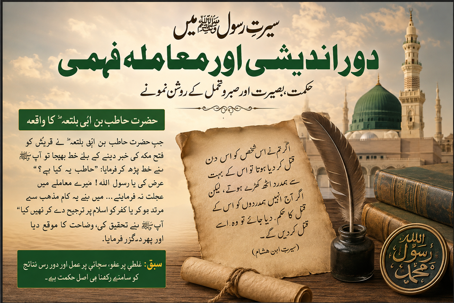 سیرتِ رسول ﷺ میں دور اندیشی اور معاملہ فہمی | حاطب بن ابی بلتعہؓ کا واقعہ